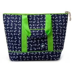 Large Insulated 23" Navy Anchor Tote By the Preppy Pelican. Brand New